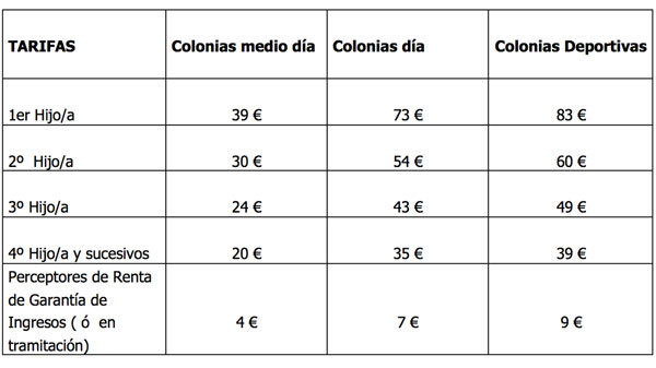 basauri udalekuak 2015 precios